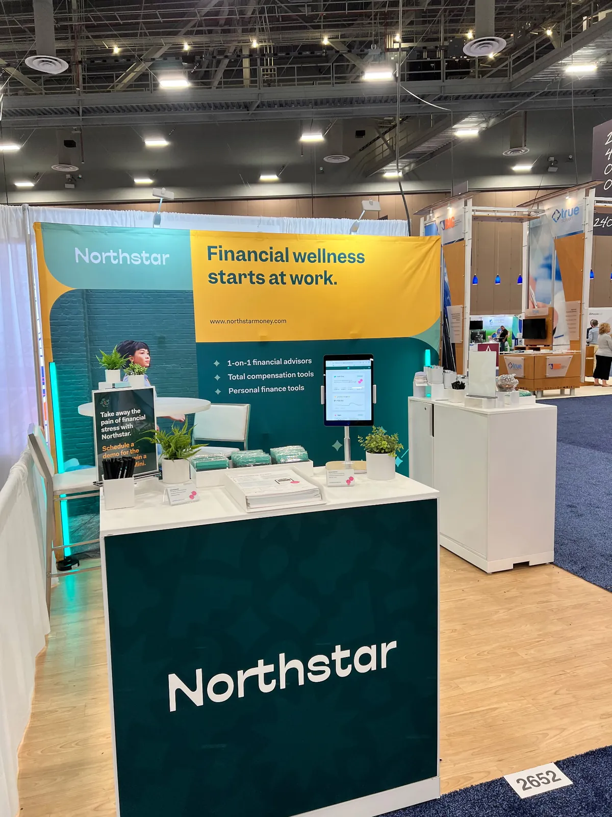 This is an example of a medium-sized booth for a FinTech SaaS startup at SHRM 2023.